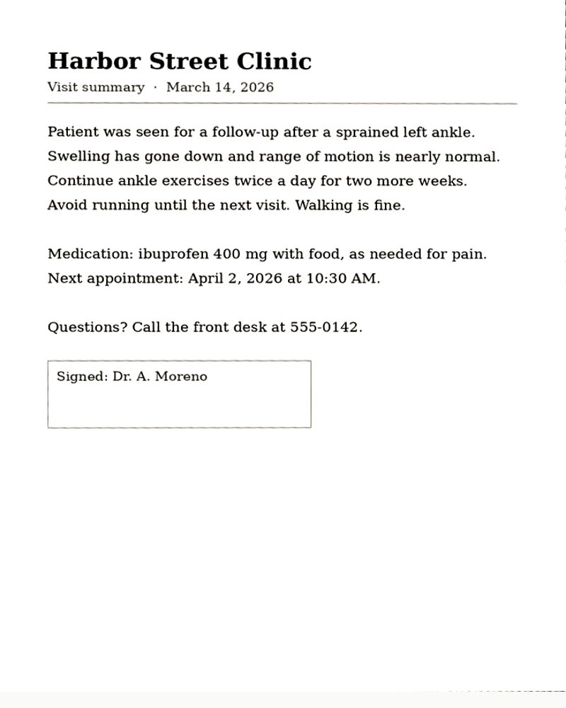 The same page after ScanMyPdf: flat, evenly lit and cropped, with selectable text